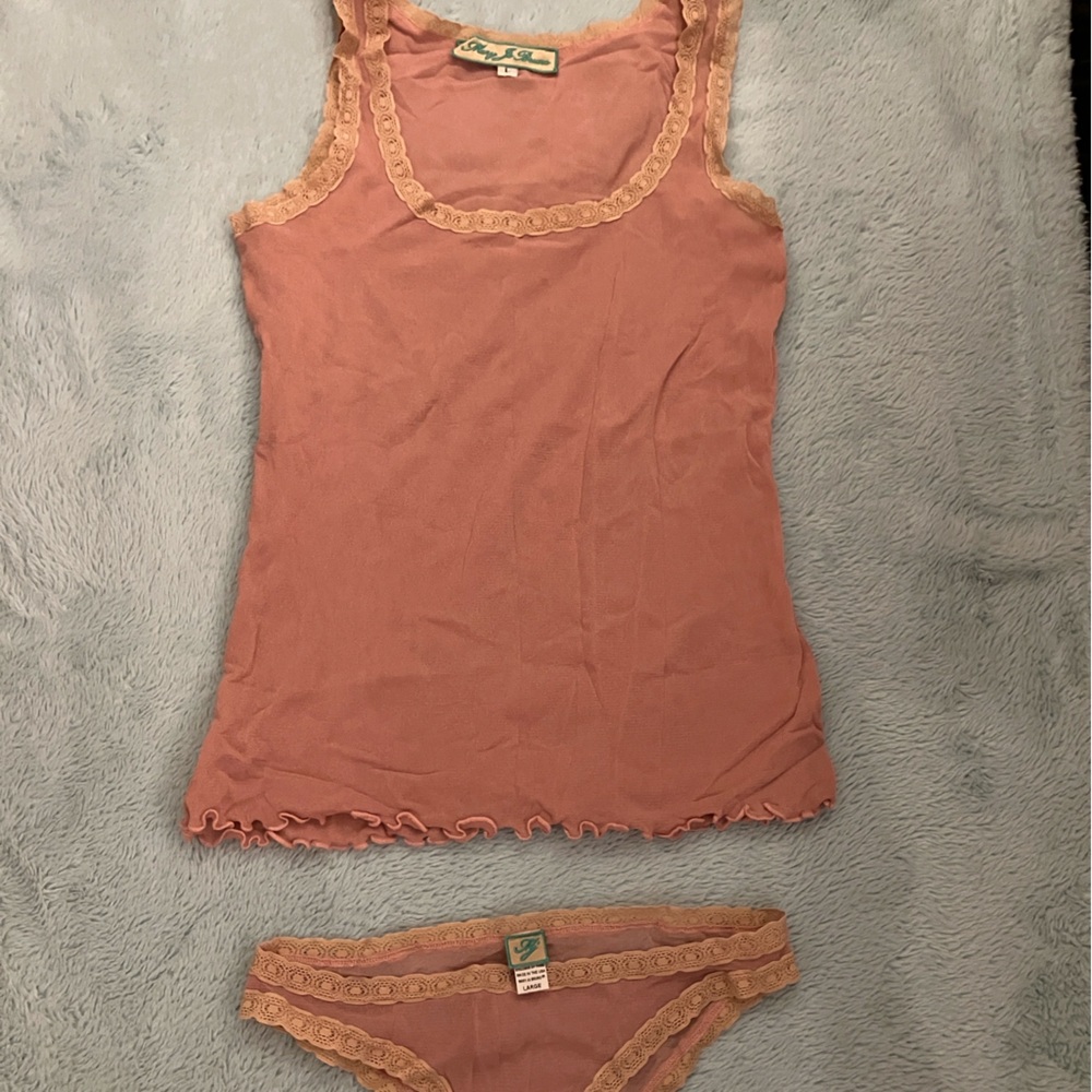 Lace Trim Mary Jo Bruno Dusty Rose Sleepwear Set - NWOT